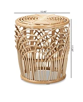 bali & pari 15.4" Finished Rattan Edena Modern Bohemian End Table