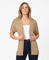 Cable & Gauge Women's Tape Yarn Knit Open Front Cardigan