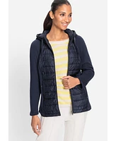 Olsen Women's Mixed Media Hooded Jacket