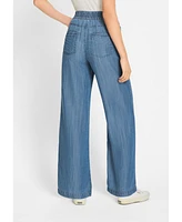 Olsen Women's Anna Fit Wide Leg Denim Look Pant