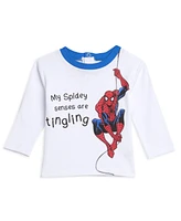 Marvel Avengers Spider-Man Bodysuit Pullover T-Shirt and Pants 4 Piece Layette Set