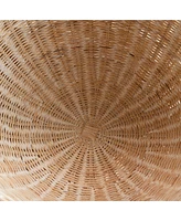 24" Charleston Rattan Woven Footed Natural Decorative Tabletop Bowl