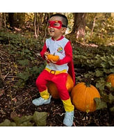 Ryan'S World Red Titan Zip Up Costume Coverall Cape and Mask 3 Piece Set Infant to Big Kid