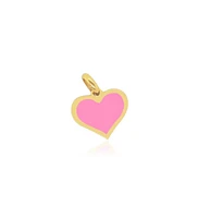 The Lovery Bubblegum Pink Heart Charm 14K Gold