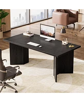 Tribesigns 63-Inch Executive Desk, Modern Office Computer Desk with Double Pedestal, Simple Workstations Writing Table Conference Table Business Furni
