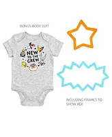 Looney Tunes Baby Boys Bodysuit and Monthly Milestone Blanket 4 Piece