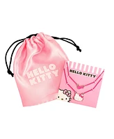 Sanrio Hello Kitty Pink Enamel Double Necklace Set - Hello Kitty Necklace Set with Hearts