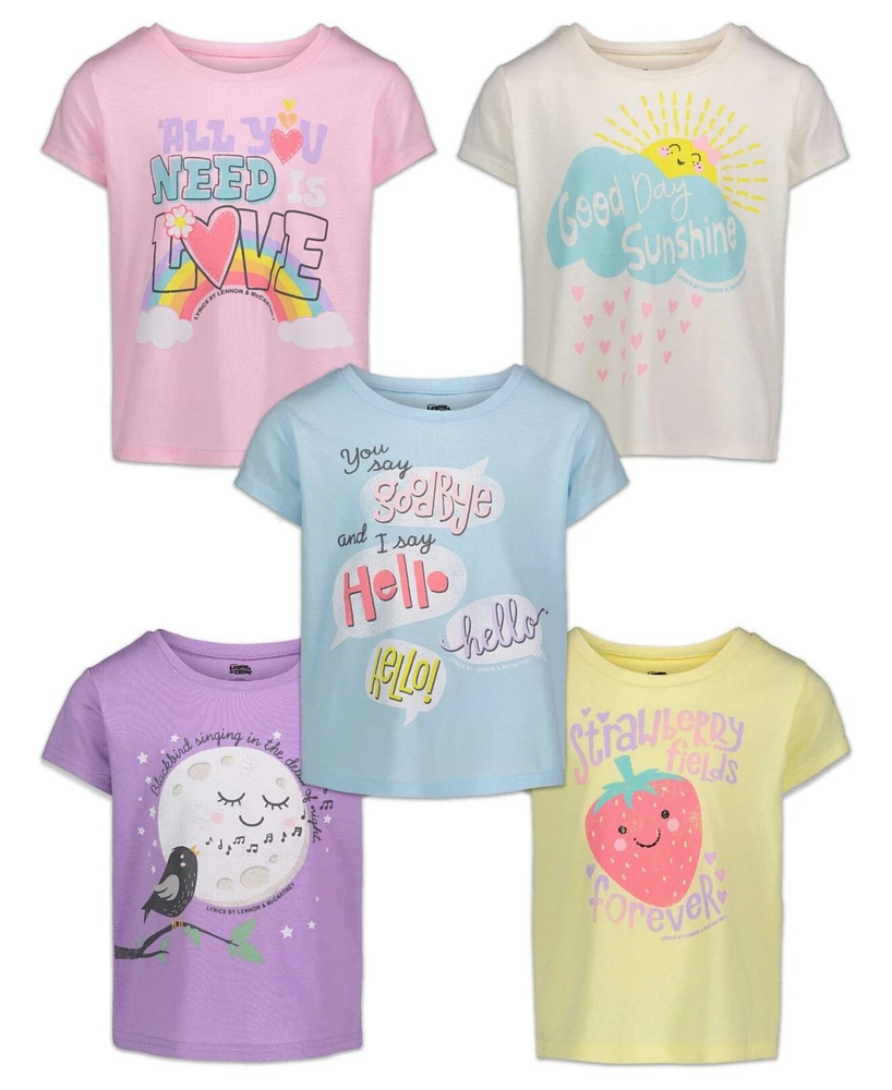 Lyrics by Lennon and McCartney Toddler Girls 5 Pack T-Shirts