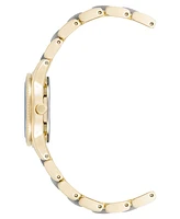 Anne Klein Women's Quartz Light Pearlescent Acetate and Gold-Tone Metal Alloy Link Bracelet Watch
