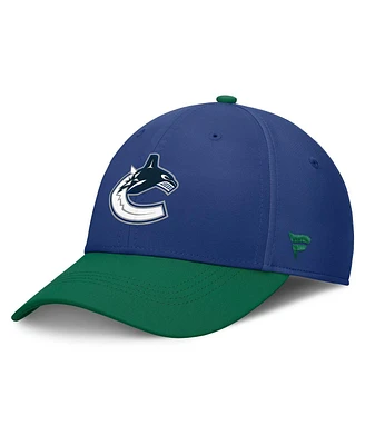 Fanatics Men's Blue/Green Vancouver Canucks Authentic Pro Rink Flex Hat