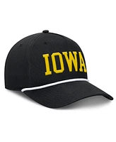 Fanatics Men's Black Iowa Hawkeyes Foul Ball Rope Adjustable Hat