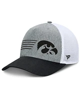 Fanatics Men's Heather Gray/Black Iowa Hawkeyes Profile Trucker Adjustable Hat