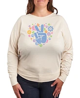 Hybrid Apparel Plus Pastel Peace Sign Graphic Pullover T-Shirt