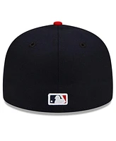 New Era Men's Navy/Red Cleveland Guardians National Baseball Hall of Fame 59FIFTY Fitted Hat