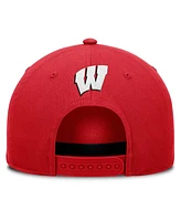 Fanatics Men's Red Wisconsin Badgers Foul Ball Rope Adjustable Hat