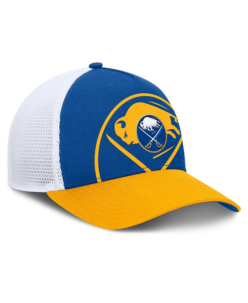 Fanatics Men's Royal/Gold Buffalo Sabres Authentic Pro A-Frame Rink Adjustable Hat