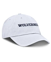 Jordan Men's White Michigan Wolverines Core Club Mascot Wordmark Adjustable Hat