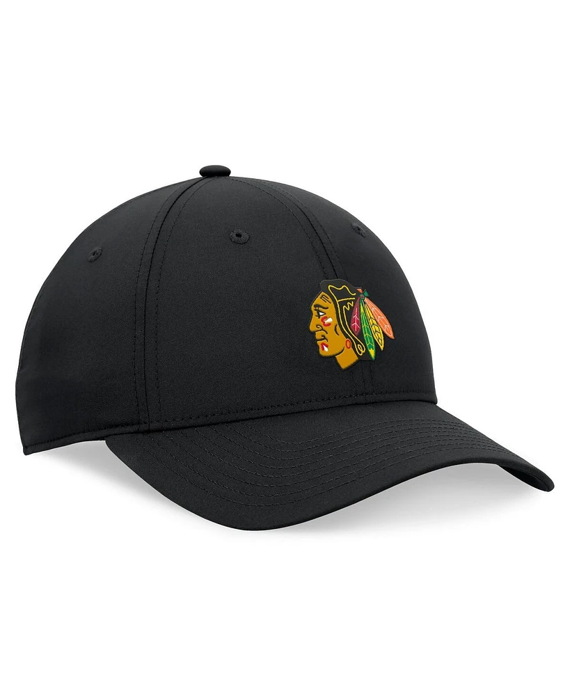 Fanatics Men's Black Chicago Blackhawks Front Office Ripstop Adjustable Hat