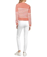 Three Dots Women's Marin Striped Long-Sleeve Sweater