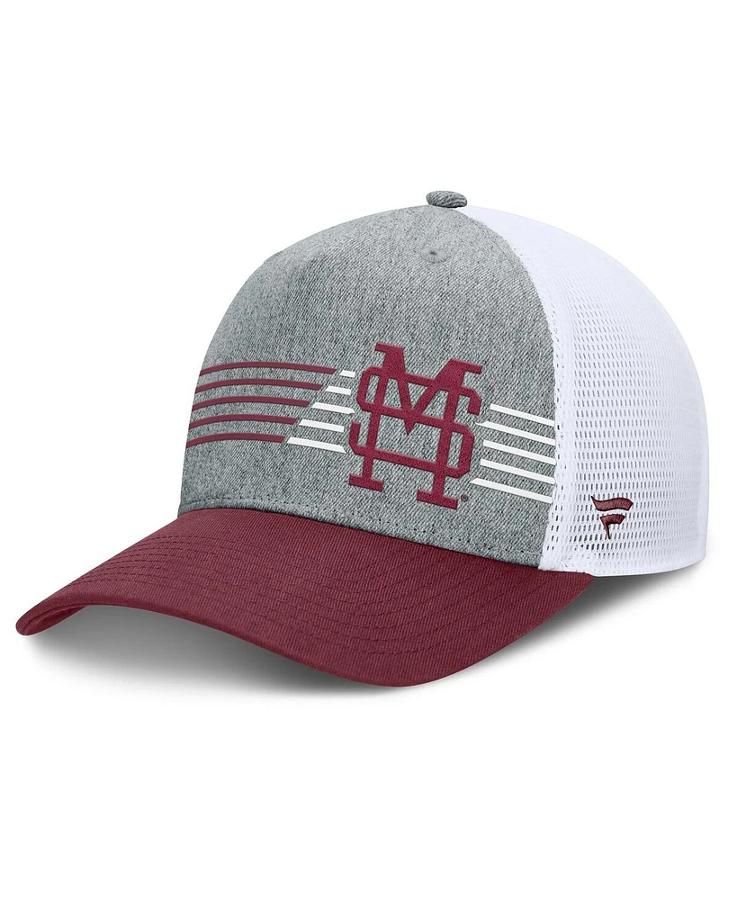 Fanatics Men's Heather Gray/Maroon Mississippi State Bulldogs Profile Trucker Adjustable Hat