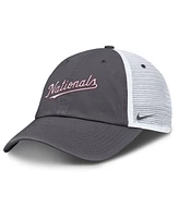 Nike Men's Gray Washington Nationals Wordmark Club Adjustable Trucker Hat