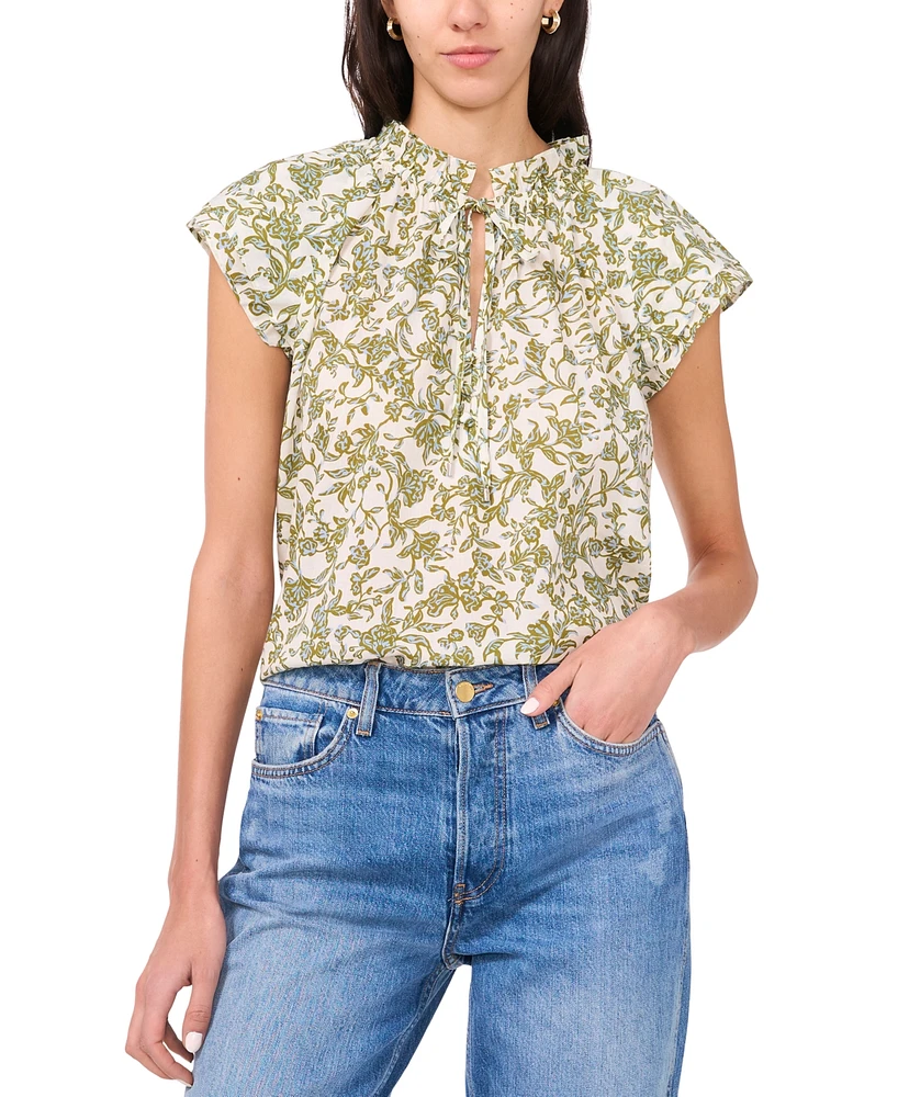 Parker Women's The Rowan Printed Cotton Ruffled Top