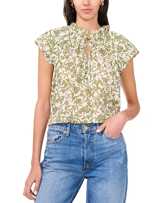 Parker Women's The Rowan Printed Cotton Ruffled Top