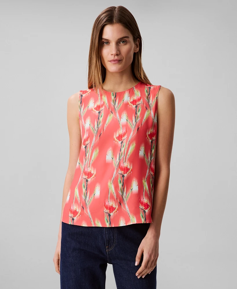 Calvin Klein Women's Sleeveless Floral-Print Top