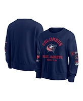 Fanatics Women's Navy Columbus Blue Jackets Go Team Pullover Sweatshirt