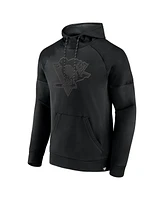 Fanatics Men's Pittsburgh Penguins Black Ice Defender Raglan Pullover Hoodie