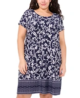 Msk Plus Printed Shift Dress