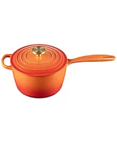 Le Creuset Signature 2.25-Qt. Flamme Doree Enameled Cast Iron Saucepan with Crucible Knob - 100th Anniversary Edition