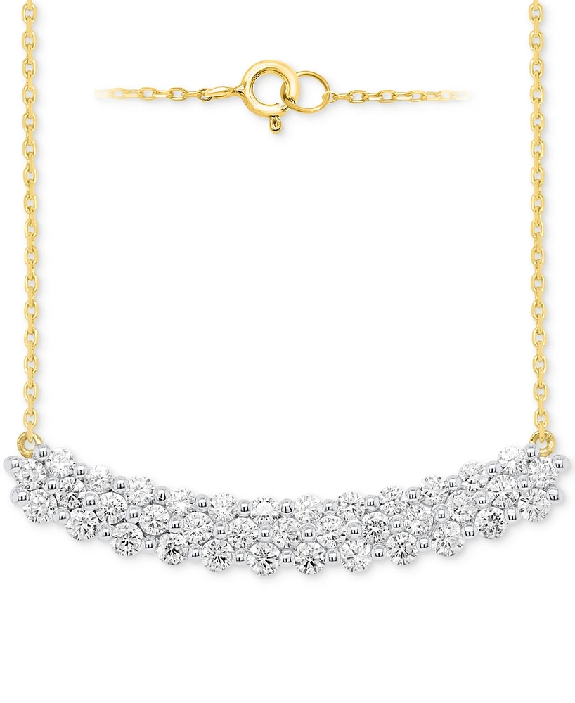 Forever Grown Diamonds Lab Diamond Cluster 18" Necklace (2 ct. t.w.) Sterling Silver or 14k Gold-Plated