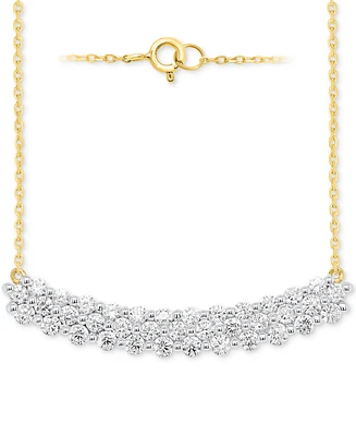 Forever Grown Diamonds Lab Diamond Cluster 18" Necklace (2 ct. t.w.) Sterling Silver or 14k Gold-Plated