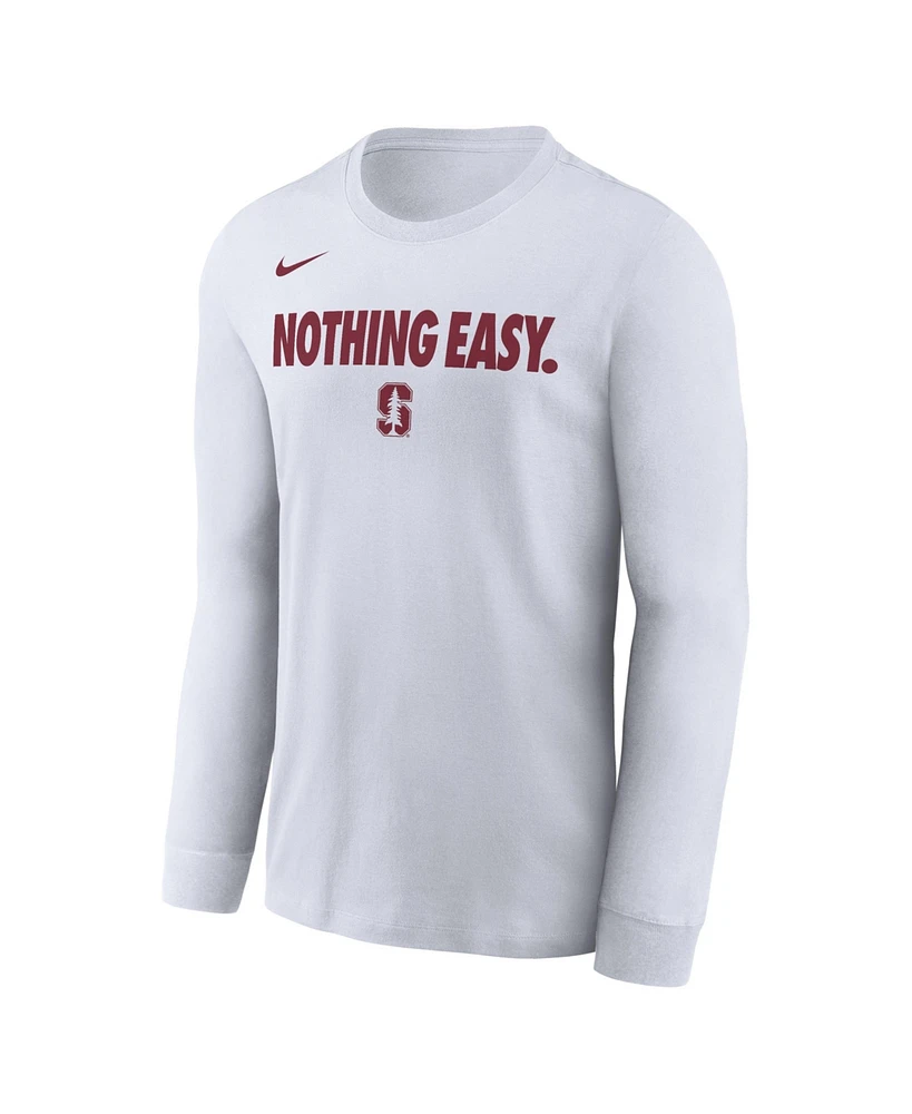 Nike Men's White Stanford Cardinal 2025 On-Court Bench Long Sleeve T-Shirt