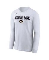 Nike Men's White Iowa Hawkeyes 2025 On-Court Bench Long Sleeve T-Shirt