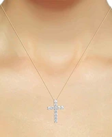 Forever Grown Diamonds Lab Diamond Cross 18" Pendant Necklace (2 ct. t.w.) Sterling Silver or 14k Gold-Plated