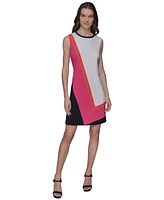 Karl Lagerfeld Paris Women's Scuba A-Line Colorblocked Dress