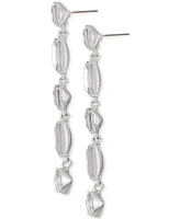 Guess Silver-Tone Mixed Rhinestone Linear Drop Earrings