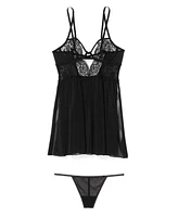 Adore Me Plus Rae Unlined Babydoll & G-String Set Lingerie