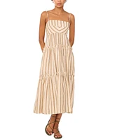 1.state Women's Square-Neck Tiered Maxi Dress