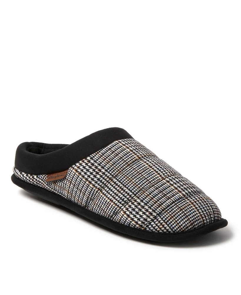 Dearfoams Men's Asher Quilted Plaid Clog House Slipper