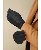 Women`s Premium Lamb Leather Touchscreen Gloves "Lola" Cashmere Lining