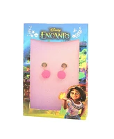 Disney Encanto Earrings - Mirabel Stud Earrings with Pink Pom Poms - Disney Earrings