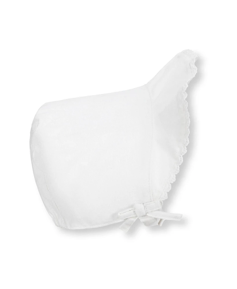 Hope & Henry Baby Brimmed Linen Bonnet