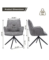 Dyhome Modern Swivel Dining Chairs / Accent Chair, with Metal Frame