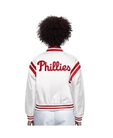 Starter Women's White Philadelphia Phillies Full Count Full-Snap Varsity Jacket