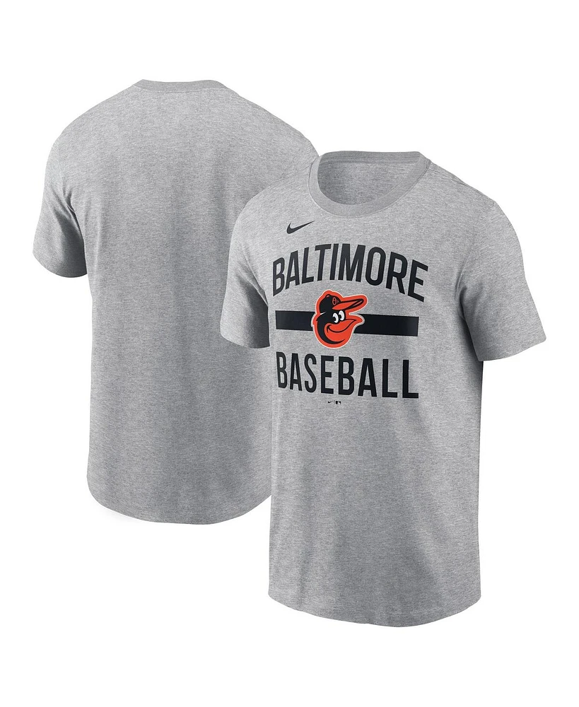Nike Men's Heather Gray Baltimore Orioles Arched T-Shirt