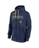 Nike Men's Navy Milwaukee Brewers Knockout Script Full-Zip Hoodie