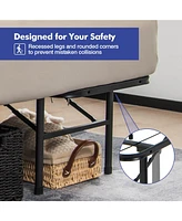 King Size Folding Steel Platform Bed Frame for Kids and Adults-King Size